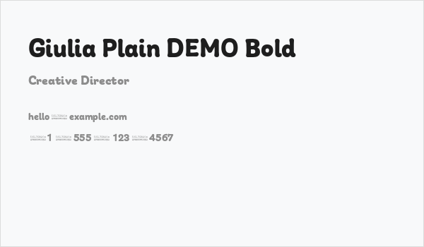 Giulia Plain DEMO Bold Business Card