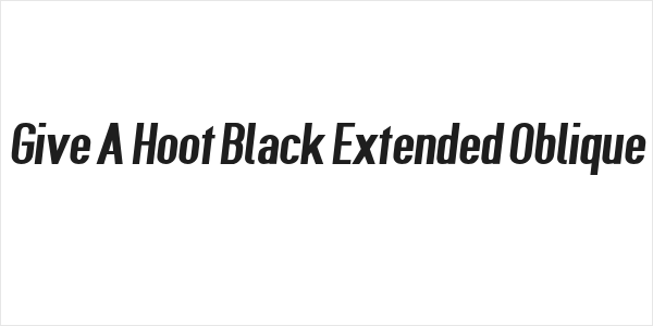 Give A Hoot Black Extended Oblique Logo