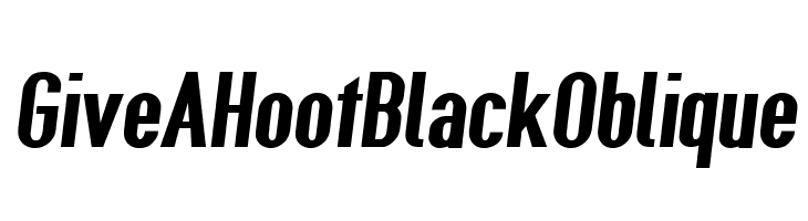 Give A Hoot Black Oblique Font