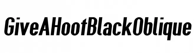 Give A Hoot Black Oblique  नि: शुल्क फ़ॉन्ट्स डाउनलोड
