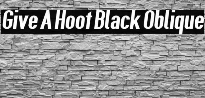 Give A Hoot Black Oblique Font examples
