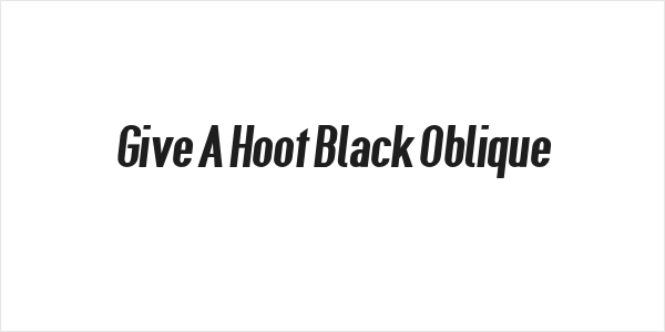 Give A Hoot Black Oblique Logo