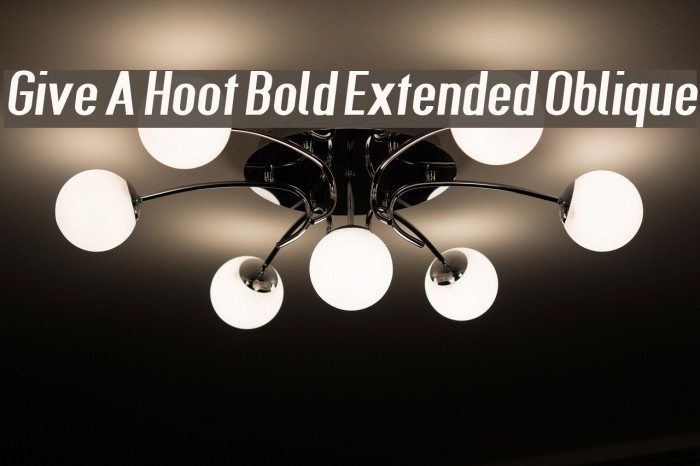 Give A Hoot Bold Extended Oblique Font examples