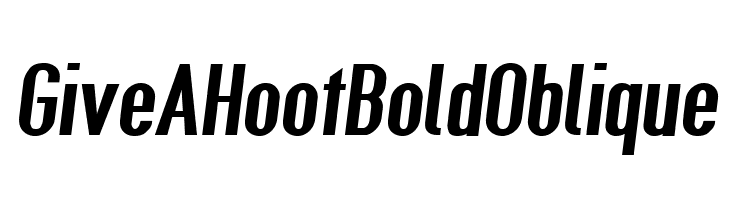 Give A Hoot Bold Oblique Font