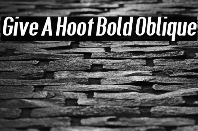 Give A Hoot Bold Oblique Font examples