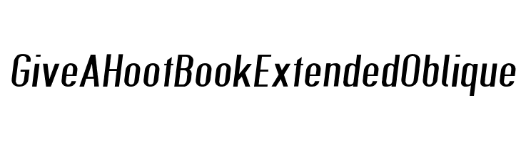 Give A Hoot Book Extended Oblique  Descarca Fonturi Gratis