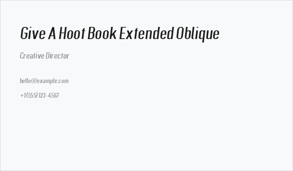 Give A Hoot Book Extended Oblique Business Card