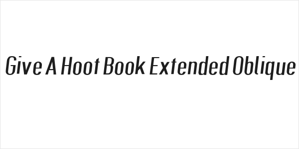 Give A Hoot Book Extended Oblique Logo