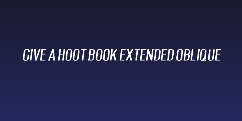 Give A Hoot Book Extended Oblique Social Header