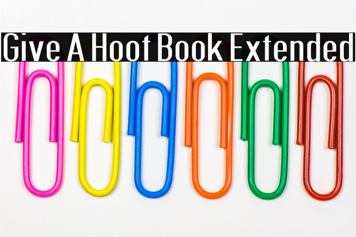 Give A Hoot Book Extended Example 2