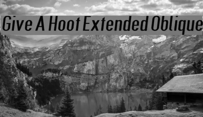 Give A Hoot Extended Oblique Font examples