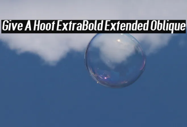 Give A Hoot ExtraBold Extended Oblique Example 3