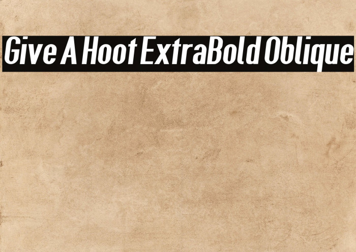 Give A Hoot ExtraBold Oblique Example 1