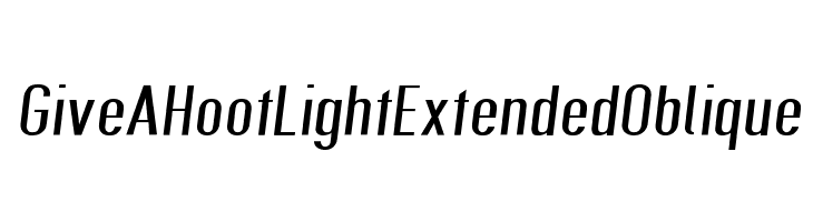 Give A Hoot Light Extended Oblique  免费字体下载