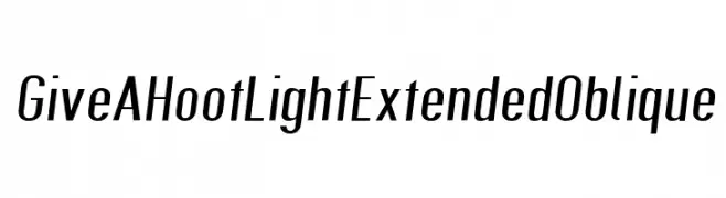 Give A Hoot Light Extended Oblique  नि: शुल्क फ़ॉन्ट्स डाउनलोड