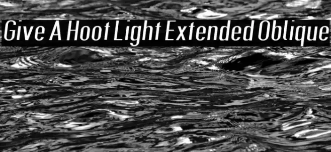 Give A Hoot Light Extended Oblique Font examples