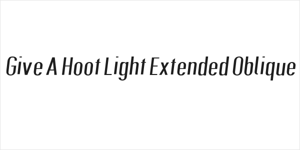 Give A Hoot Light Extended Oblique Logo