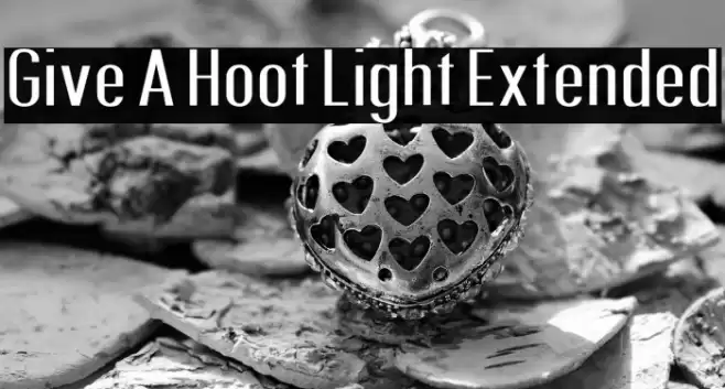 Give A Hoot Light Extended Font examples