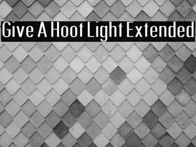 Give A Hoot Light Extended Font examples