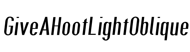Give A Hoot Light Oblique  Free Fonts Download