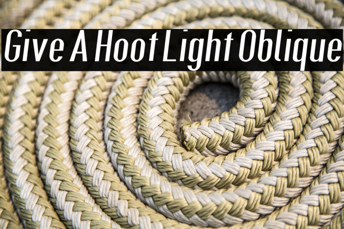 Give A Hoot Light Oblique Font examples