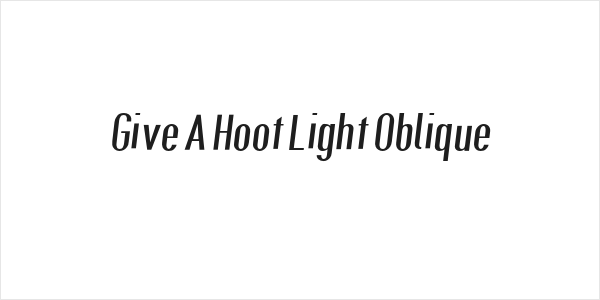 Give A Hoot Light Oblique Logo