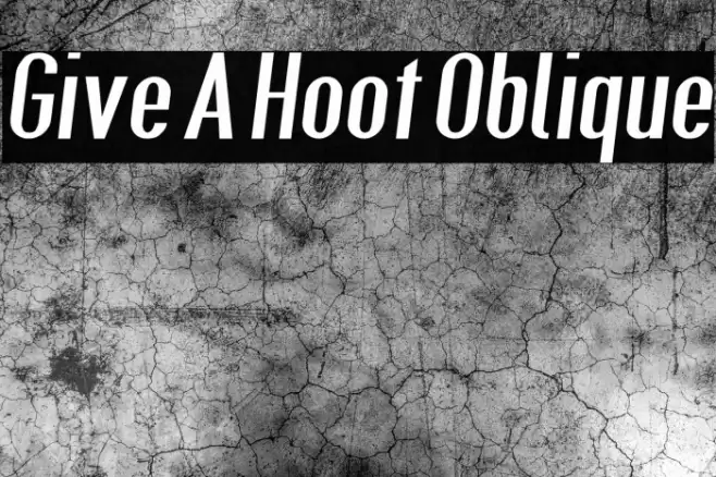 Give A Hoot Oblique Font examples