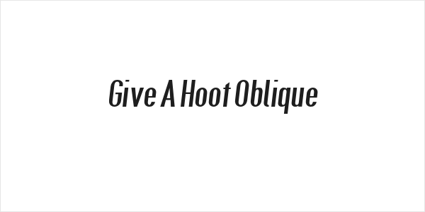 Give A Hoot Oblique Logo