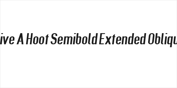 Give A Hoot Semibold Extended Oblique Logo