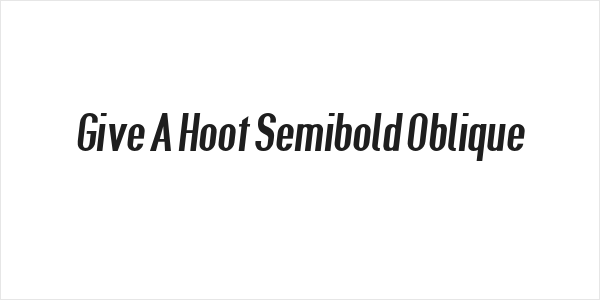 Give A Hoot Semibold Oblique Logo