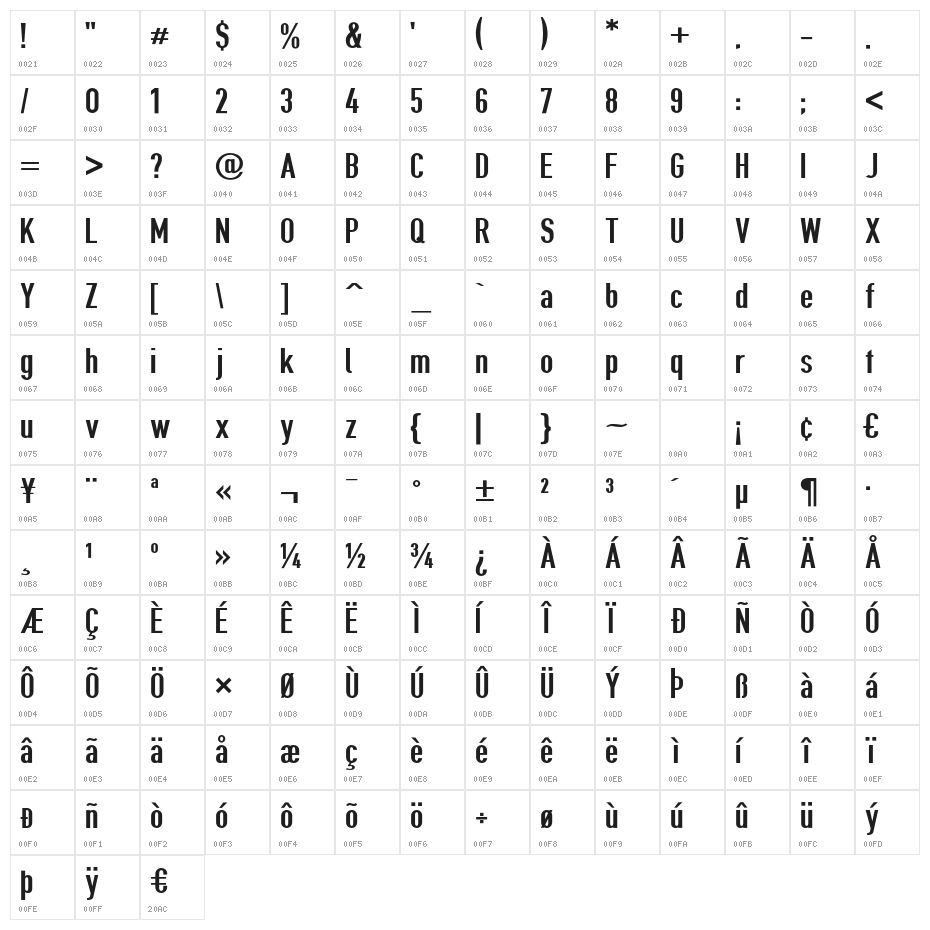 Give A Hoot Semibold Character Map