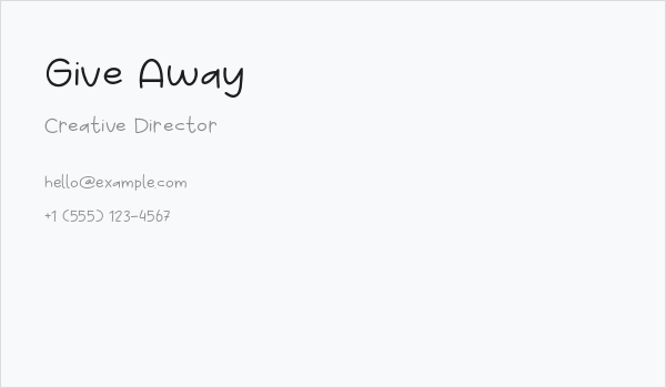 Give Away Business Card