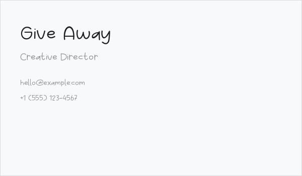 Give Away Business Card