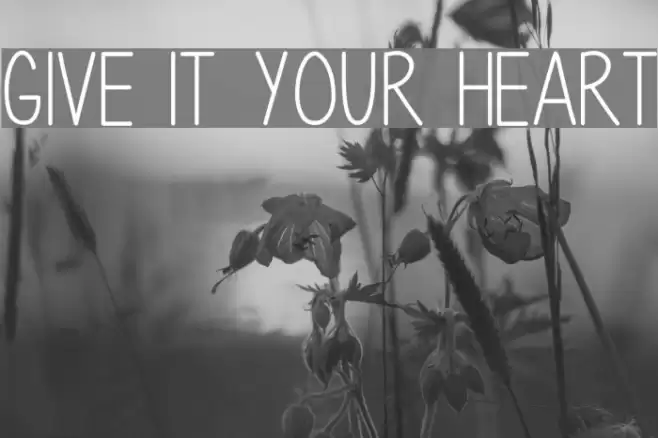 Give It Your Heart Font examples