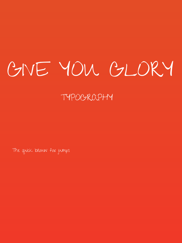 Give You Glory Poster