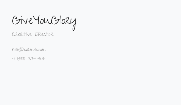 GiveYouGlory Business Card