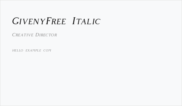 GivenyFree-Italic Business Card