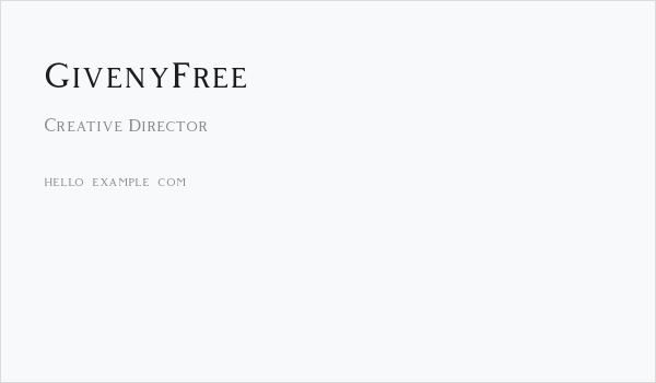 GivenyFree Business Card