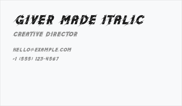 Giver Made Italic Business Card