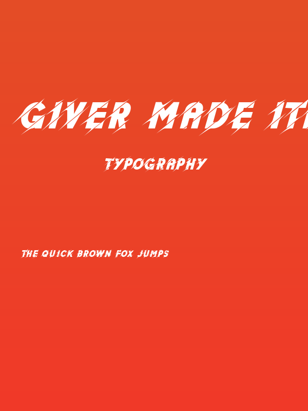 Giver Made Italic Poster