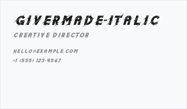 GiverMade-Italic Business Card