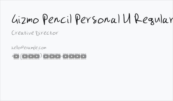Gizmo Pencil Personal U Regular Business Card