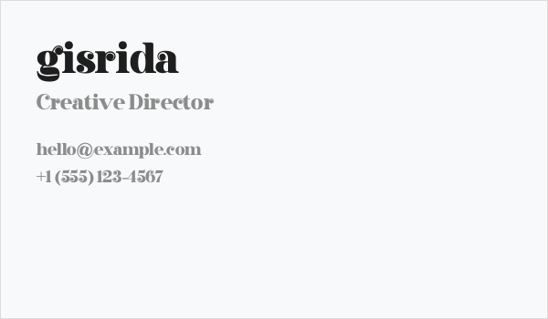 gisrida Business Card