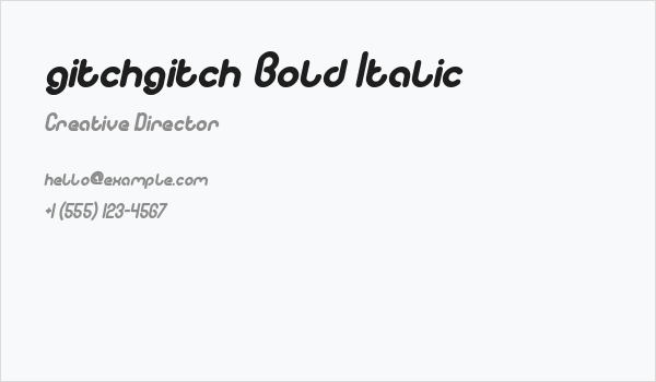 gitchgitch Bold Italic Business Card