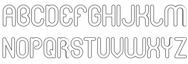 gitchgitch-Hollow Font UPPERCASE