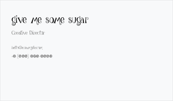 give me some sugar Business Card