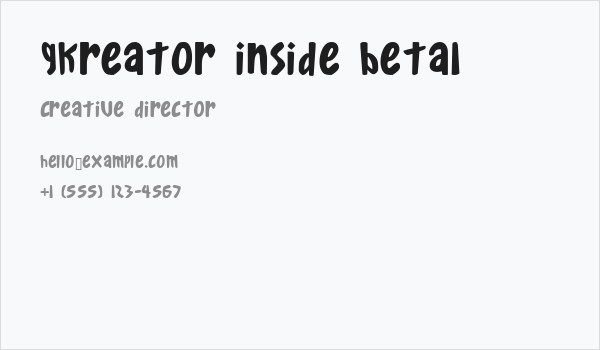 Gkreator Inside Beta1 Business Card