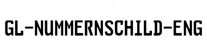 GL-Nummernschild-Eng  Frei Schriftart Herunterladen