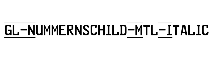 GL-Nummernschild-Mtl-Italic  नि: शुल्क फ़ॉन्ट्स डाउनलोड