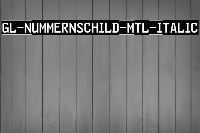 GL-Nummernschild-Mtl-Italic Font examples